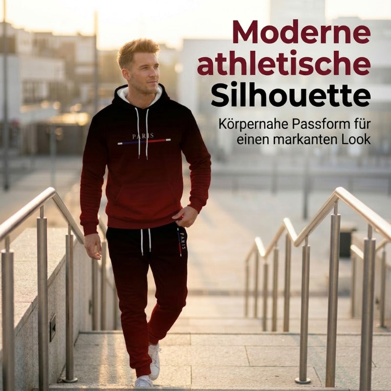 🔥 Komplett mit Hoodie & Hose — Mit Kängurutasche und Kordelzug am Bund. Perfekt für das Gym und die Straße!