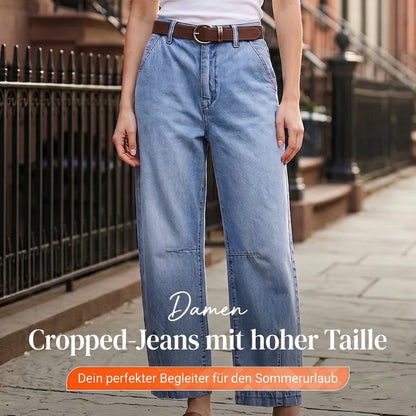 🌟 Weite Jeansshorts für Damen mit hoher Taille – Beinverlängernd & Vintage-Waschung – Lässige, verkürzte Hose – perfekt für den Sommer, den Strand oder einen freien Tag 👒