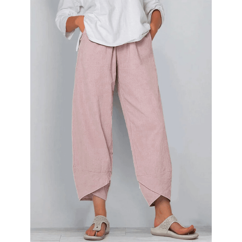 👖Jetzt 59 % Rabatt!✨Vintage-Hose mit asymmetrischem Gummibund und Taschen – Einzigartiges Design, bequeme Passform und funktionaler Stil🌸